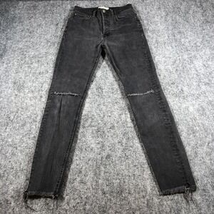 Free People We The Free Jeans Womens 27 High-Rise Skinny Distressed Raw Hem